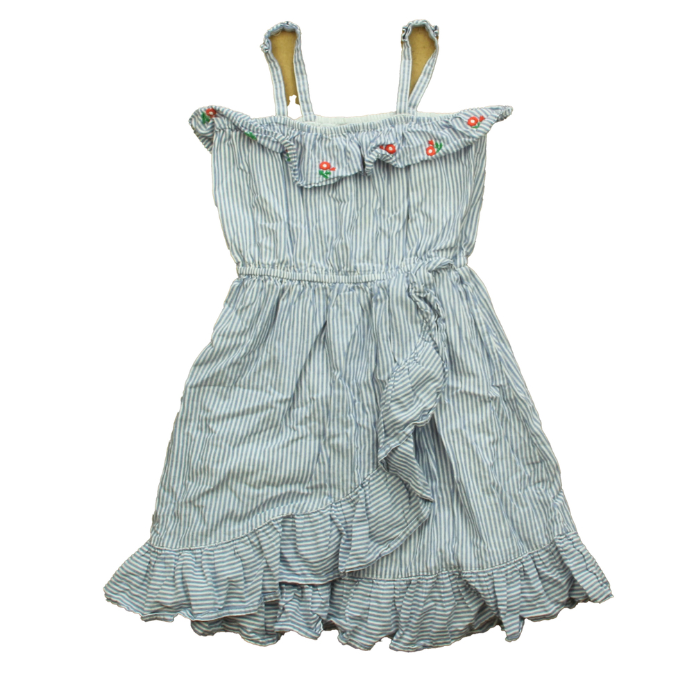 Janie and Jack Girls Blue Stripe Dress size: 6 Years